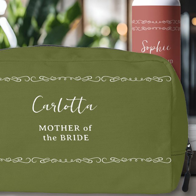 Trousse De Toilette Whimsical Heart Doodle N'importe quelle fête de ma (Destination Wedding Toiletry Bag - customize gift to any color and for anyone in your wedding party)