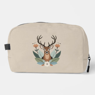 Trousse De Toilette Woodland Harmony – Boho Deer Botanical Illustratio