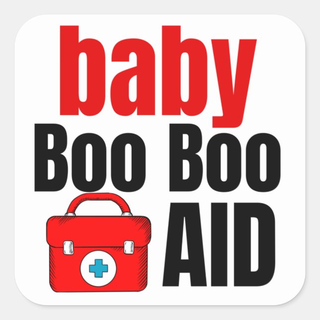 Trousse médicale pour bébé autocollant carré (Devant)