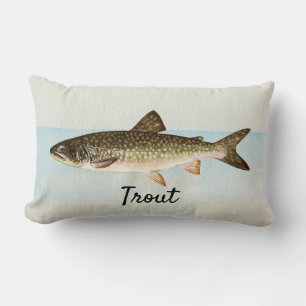 Trout Fish Cottage Coussin extérieur