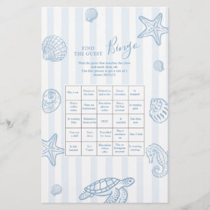 Trouve le Bingo Invité Baby shower Sea You Soon Bé
