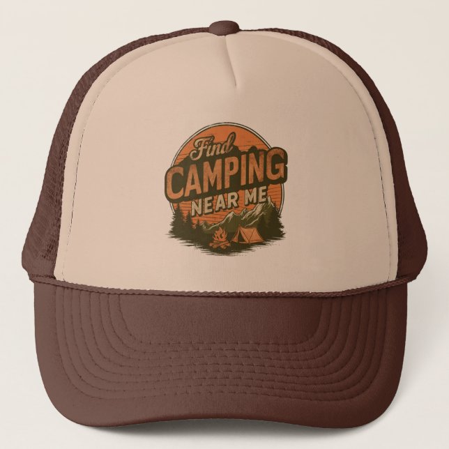 Trouver Camping près de moi - Casquette d'aventure (Devant)