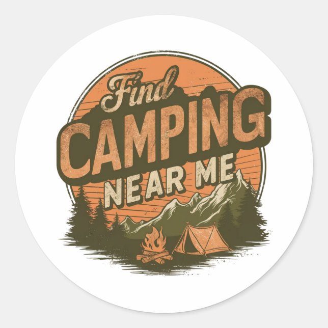 Trouver Camping près de moi - Stickers aventure en (Devant)
