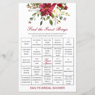 Trouver le jeu de douche de Bingo invité IMPRIMÉ