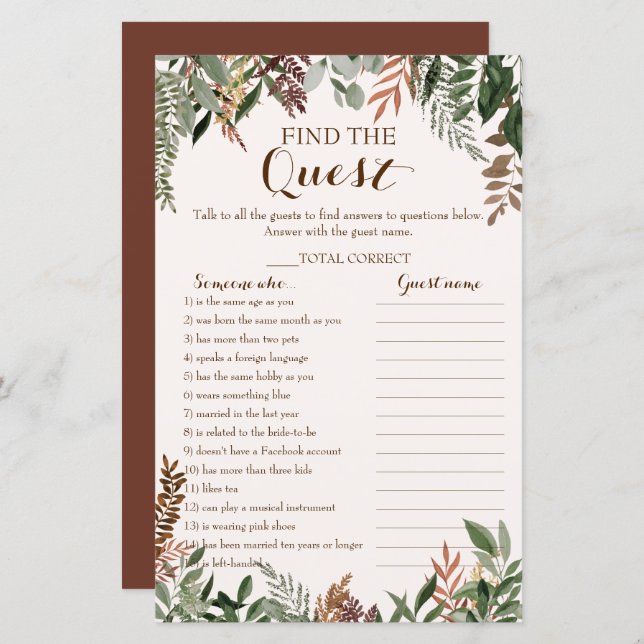 Trouver Le Jeu D'Invité А Automne Feuille Fête des (Devant / Derrière)