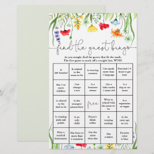 Trouvez des fleurs sauvages colorés de bingo invit