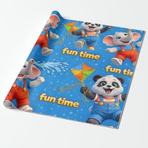 Trouvez du papier cadeau premium panda et éléphant