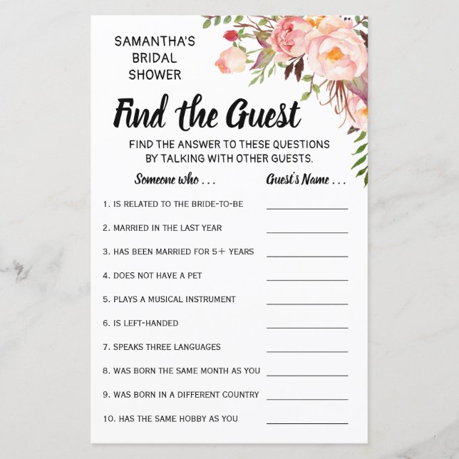 Trouvez la douche invité anglais espagnol jeu (Devant)