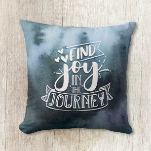 Trouvez la joie dans le voyage Coussin en jeté en