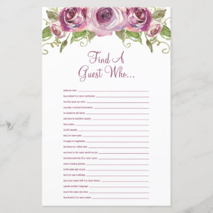 Trouvez la mariée jeu de shower floral violet
