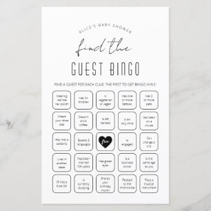 Trouvez le jeu de Baby shower de Bingo invité