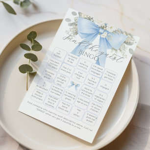 Trouvez le jeu de Baby Shower ruban bleu Bing invi