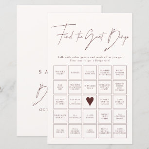 Trouvez le jeu de bingo de baby-sitter Burgundy po