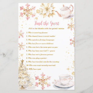 Trouvez l'invité Baby Shower Pink Winter Tea Party