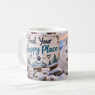 Trouvez votre endroit heureux Mug Renard Arctique