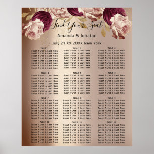 Trouvez votre Mariage de tableau de sièges Rose d'
