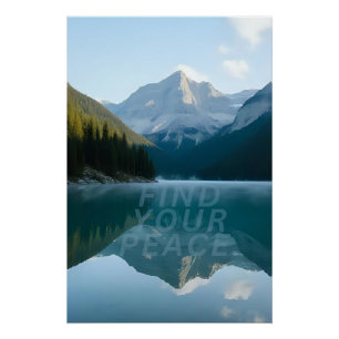 Trouvez votre paix — Affiche minimaliste Montagne
