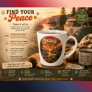 Trouvez Votre Paix Mug Camionneur Coucher de Solei