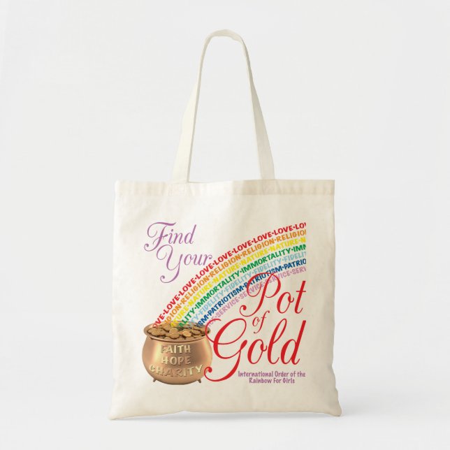 Trouvez votre pot de sac fourre-tout à or (Devant)