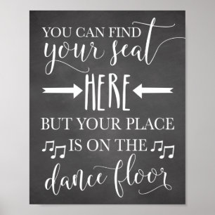 Trouvez votre siège ici Poster Mariage Carte Signa