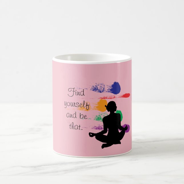 Trouvez-vous — citation de yoga - tasse (Centre)