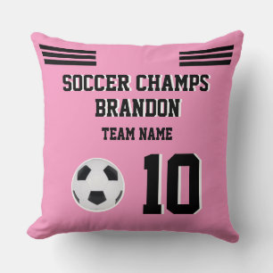 trow coussin soccer rose noir sport personnalisé
