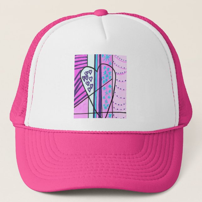 Trucker Hat, casquette rose tendance pour Ado et A (Devant)