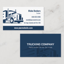 Trucker professionnel Carte de visite bleu marine