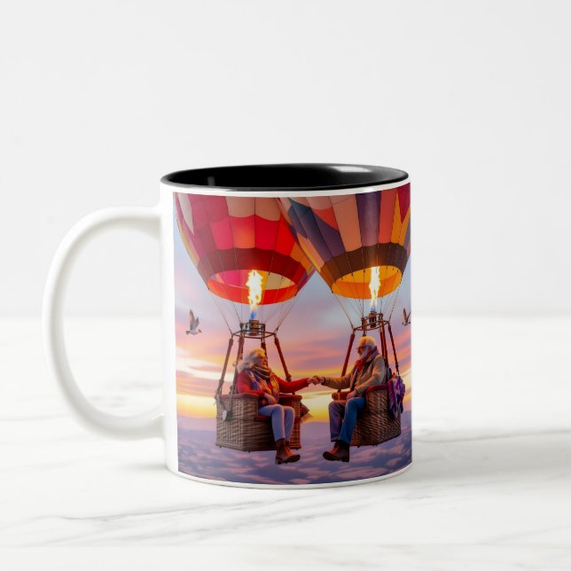 True Love Adventure's Hot Air Balloon Coffee Mug (Gauche)