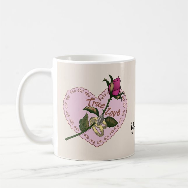 True Love Bagues Rose mariage mug (Gauche)