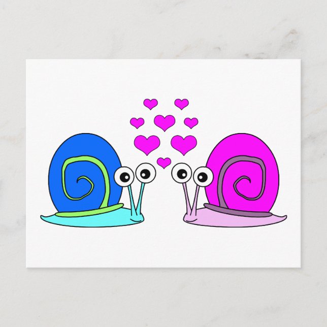 True Love - Carte postale Cartoon Snail (Devant)