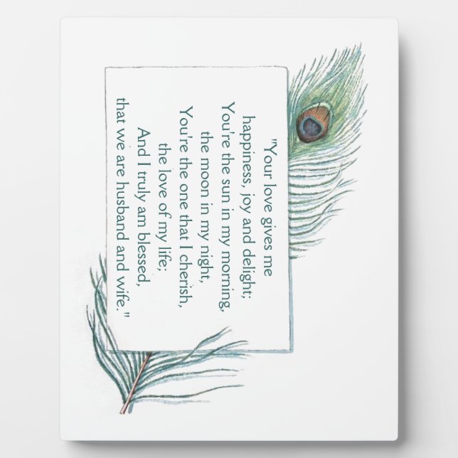 True Love Cote Maris Femme Mariage Plaque (Devant)