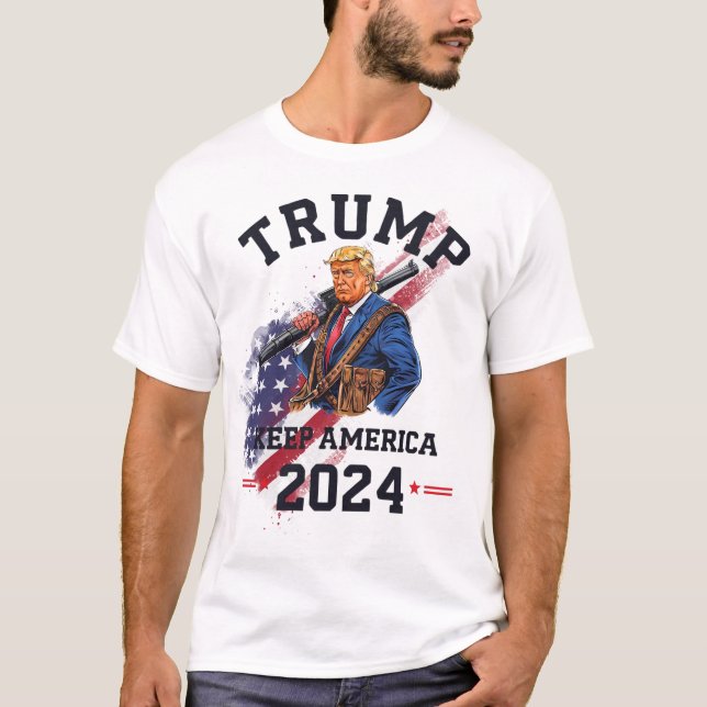 Trump 2024 Keep America Great T-Shirt Campaign USA (Devant)