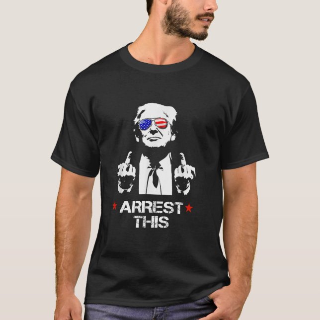 Trump Arrestation Drôle De Ce T-shirt À Longues Ma (Devant)