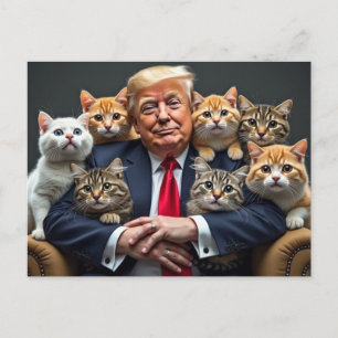 TRUMP AVEC CARTE POSTALE CATS 2024