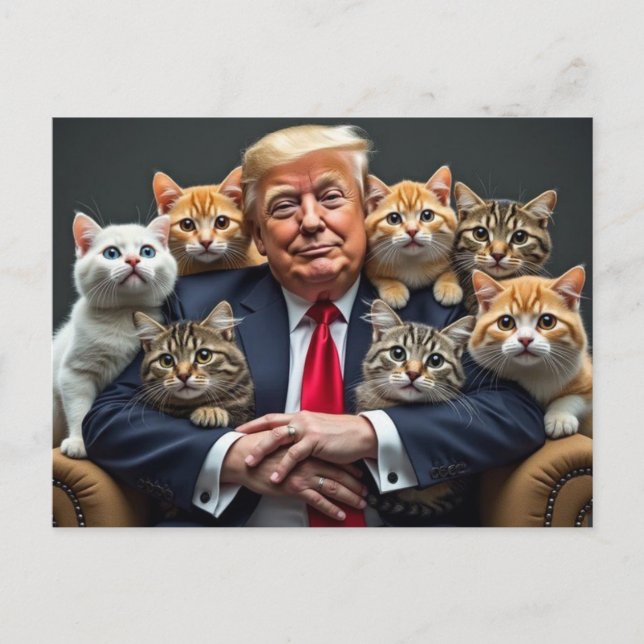 TRUMP AVEC CARTE POSTALE CATS 2024 (Devant)