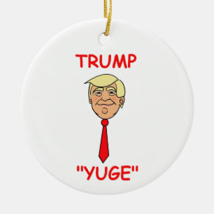 Trump Cartoon Face avec Cravate - Ornement "Yuge"