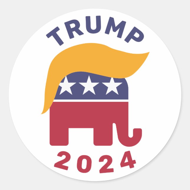 Trump cheveux 2024 élection Classic Round Stickers (Devant)