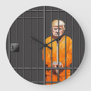 Trump en prison Acrylique Horloge murale, ronde (g