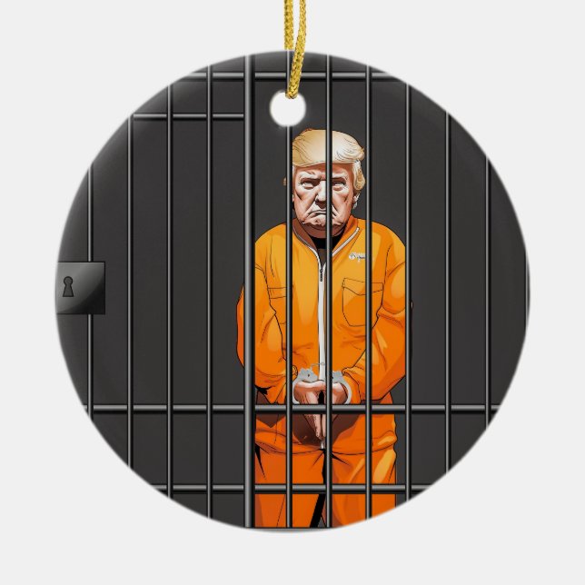 Trump en prison Cercle Ceramic Ornement (Devant)