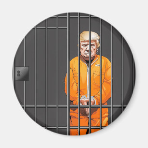 Trump en prison Magnet circulaire de 2¼ pouces