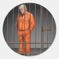 Trump en prison Sticker rond classique