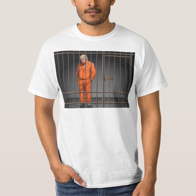 Trump en prison - T-shirt à la valeur masculine (Devant)