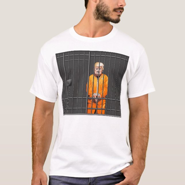 Trump en prison T-shirt court masculin (Devant)