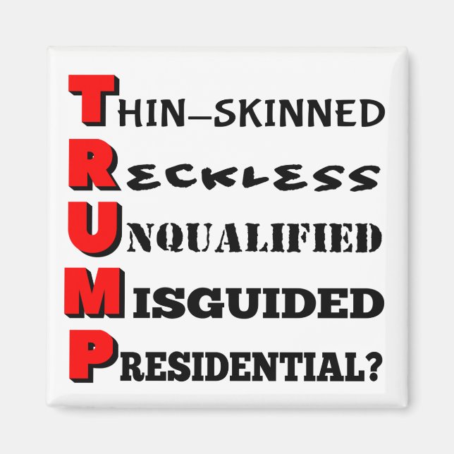 Trump en un clin d'oeil : un aimant blanc (Devant)