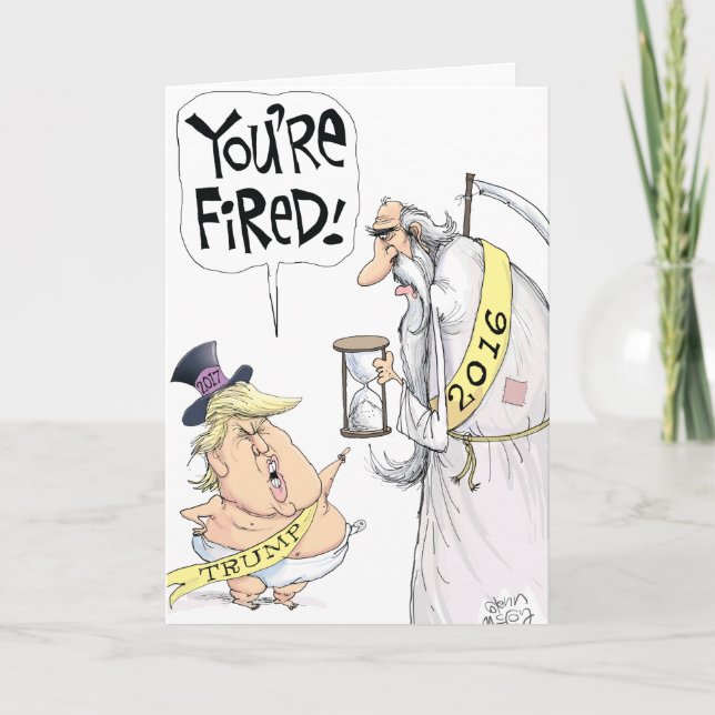 Trump Fires Année Nouveau An Plaisanterie Carte pa (Devant)