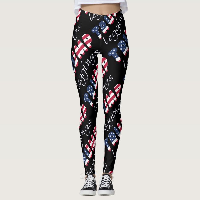 Trump Leggings Attention Patriotique n'importe que (Devant)