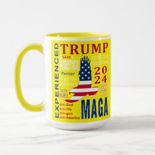 Trump MAGA 2024 Texte Collage Mug Jaune