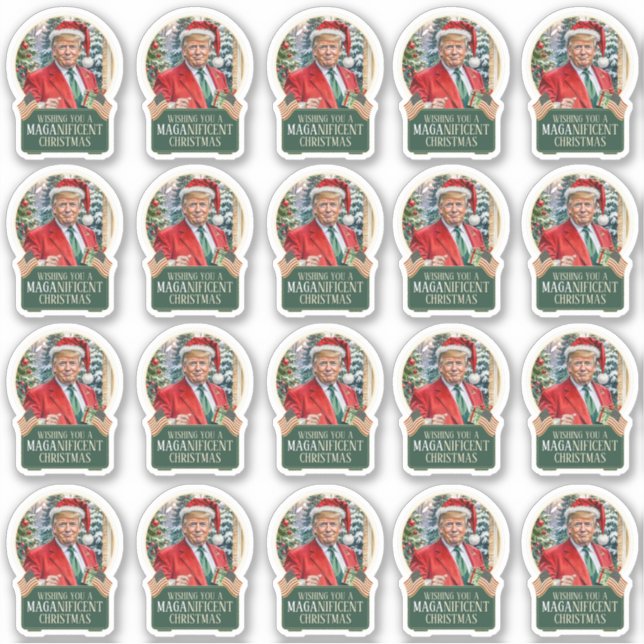 Trump MAGA - Stickers de vinyle de Noël (Devant)