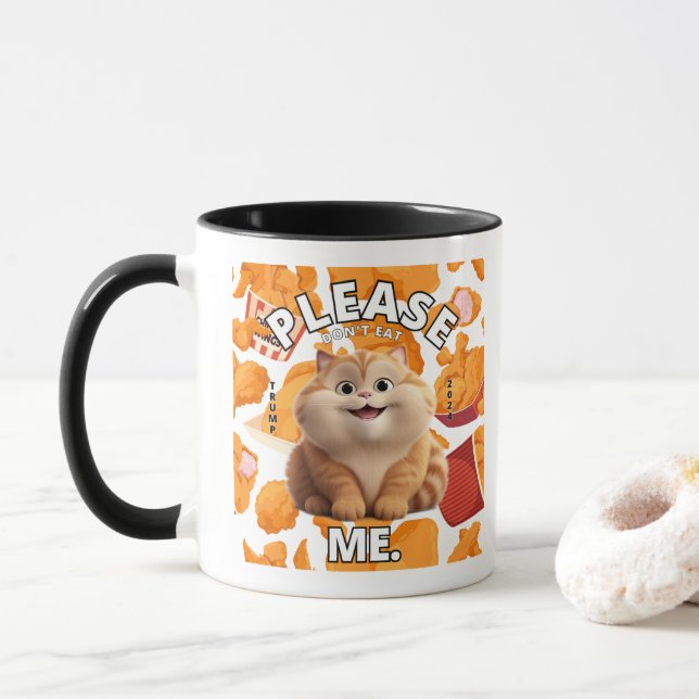 Trump Mug "S'il vous plaît ne me mangez pas". (Avec donut)